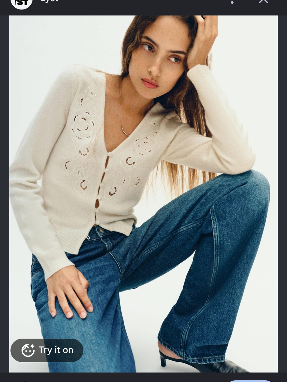 Reformation Lowen Regenerative Wool
Embroidered Cardigan
